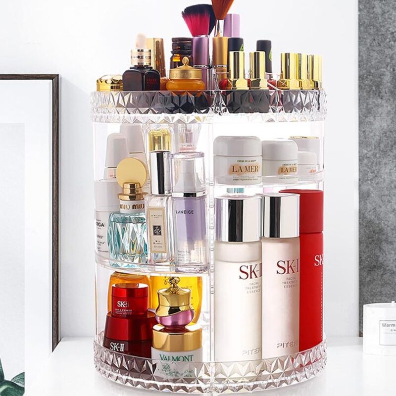 Rotating Crystal Cosmetic Storage Box - KOLLMART