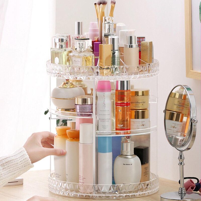 Rotating Crystal Cosmetic Storage Box - KOLLMART