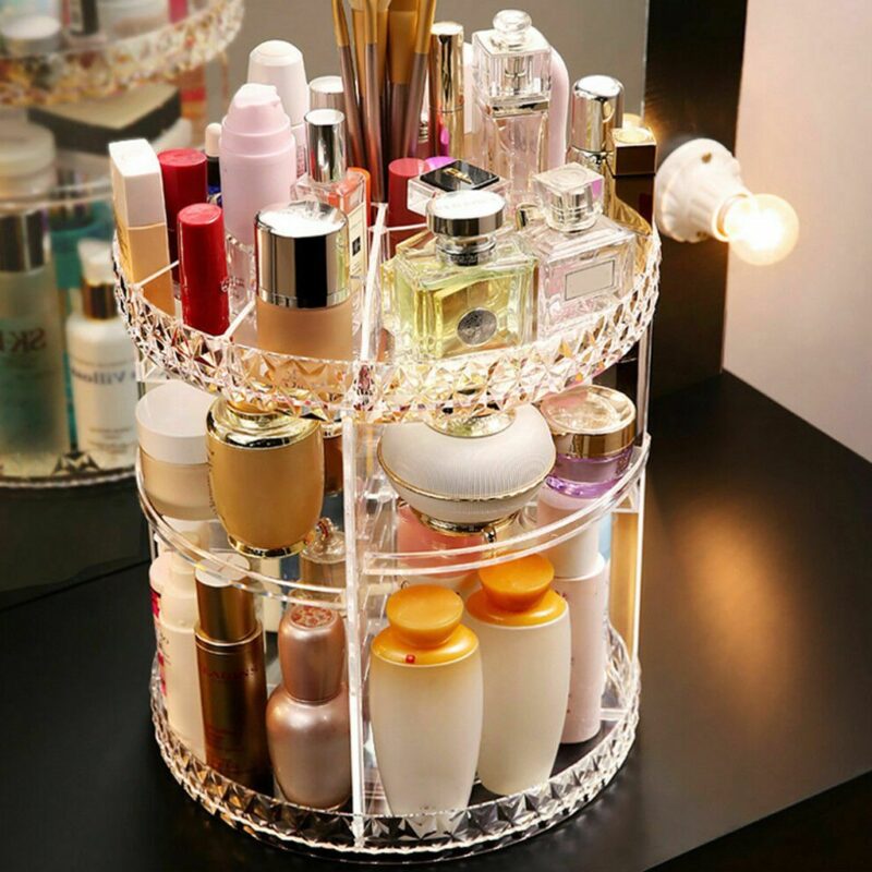 Rotating Crystal Cosmetic Storage Box - KOLLMART