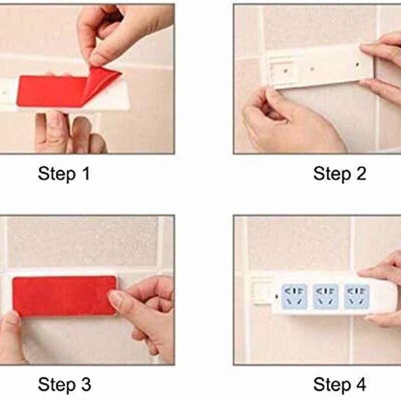 Self Adhesive Power Strip Wall Mount,for Power Strip WiFi Router and Remote Control