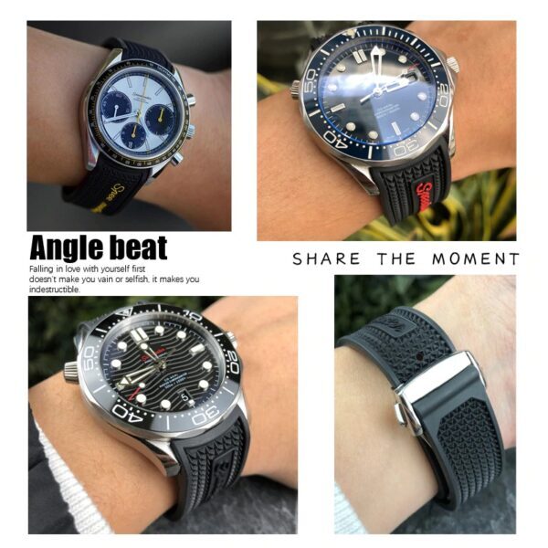 Rubber Silicone Soft Watchband  Fit for Omega