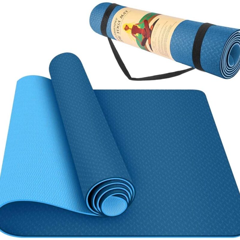 Yoga Mat Non Slip Fitness Exercise Mat High Density Padding to Avoid Sore Knees, Perfect for Yoga, Pilates and Fitness, Anti – Tear, Sweat – Proof, 1/4 Inch Thick