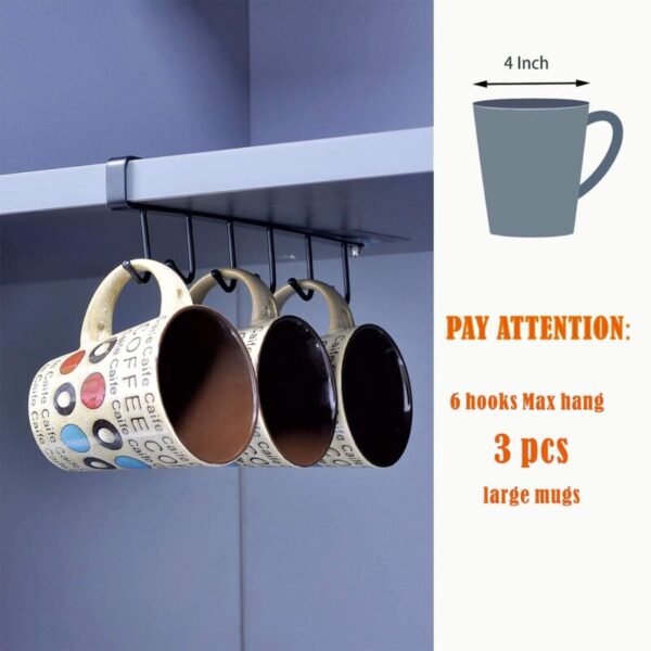 Mug Holder for Kitchen, Fit for 1 Inch Thickness Shelf