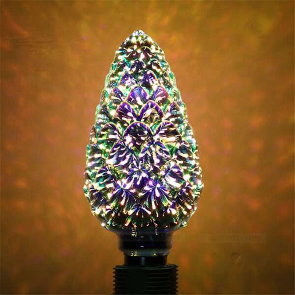 3D Star Filament Retro Bulb 4w Edison Light Fireworks Effect Holiday Decoration Bar Glass Led