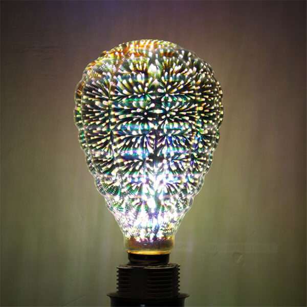 3D Star Filament Retro Bulb 4w Edison Light Fireworks Effect Holiday Decoration Bar Glass Led