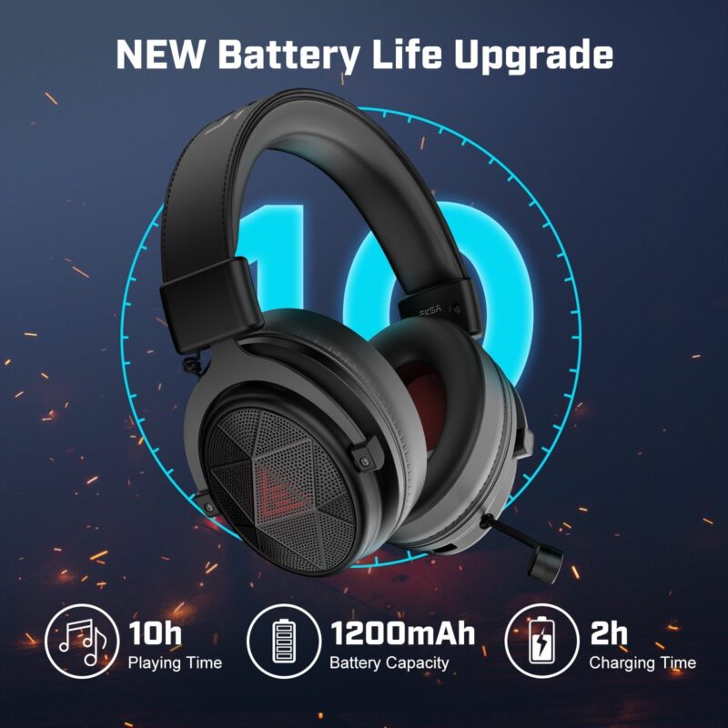 5.8GHz Wireless Headphones E910 Gaming Headset with Microphone/ENC/7.1 Surround/Low Latency Headset Gamer for PS4/PS5/PC/TV