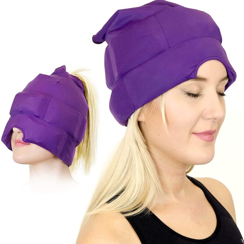 Headache Ice Mask or Hat Used for Migraines and Tension