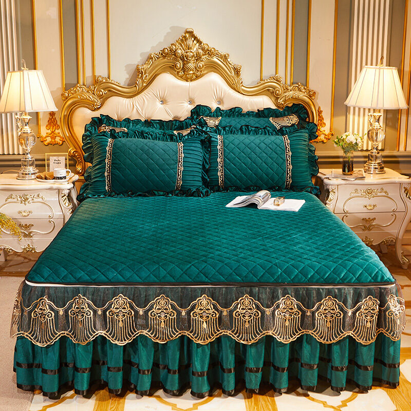 Luxury Velvet Lace Hotel Bed Skirts