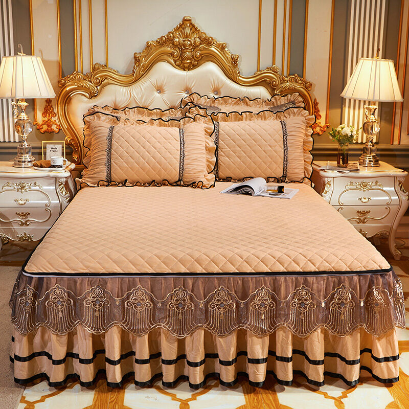 Luxury Velvet Lace Hotel Bed Skirts