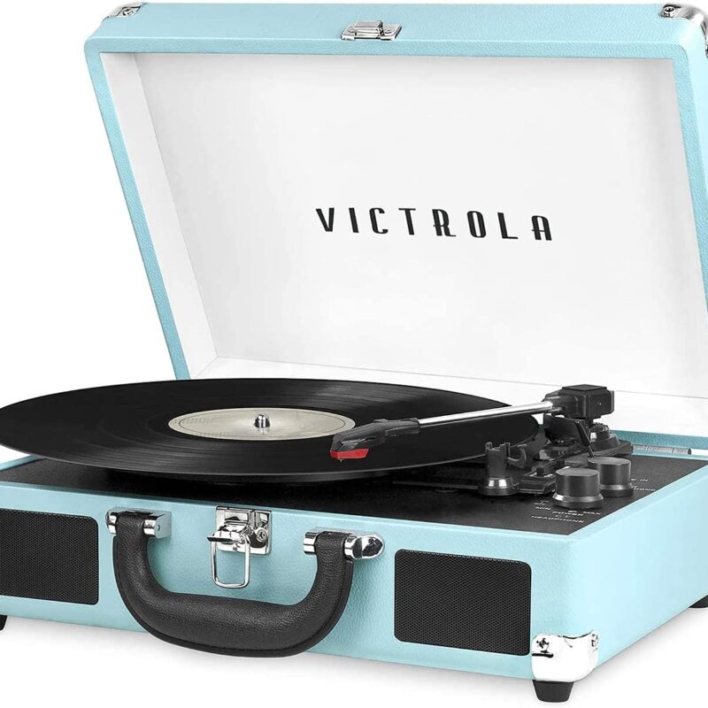 Bluetooth Portable Suitcase Record Player with Built-in Speakers