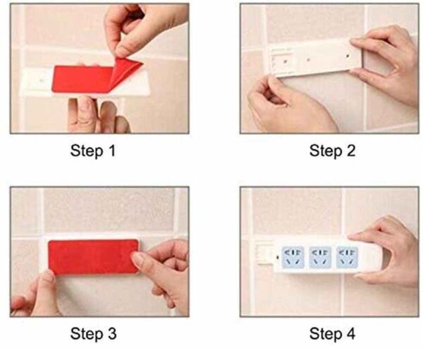 Self Adhesive Power Strip Wall Mount,for Power Strip WiFi Router and Remote Control