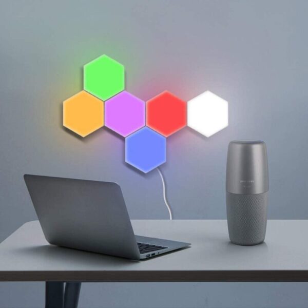 emote Control Hexagon Wall Light,Smart Wall-Mounted Touch-Sensitive