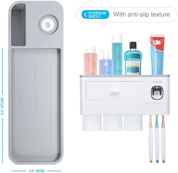 Toothpaste Dispenser, Space Saving with Magnetic Cup Design