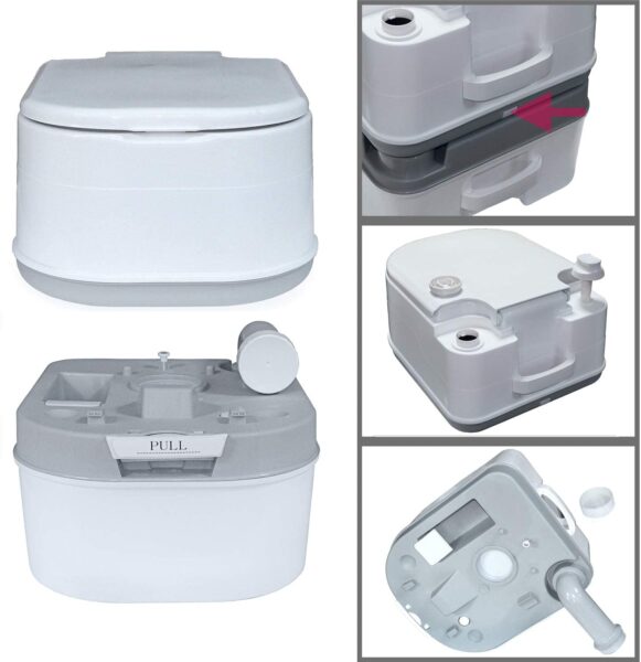 Gallon 24L Portable Toilet Flush Travel Camping Commode Potty Outdoor/Indoor