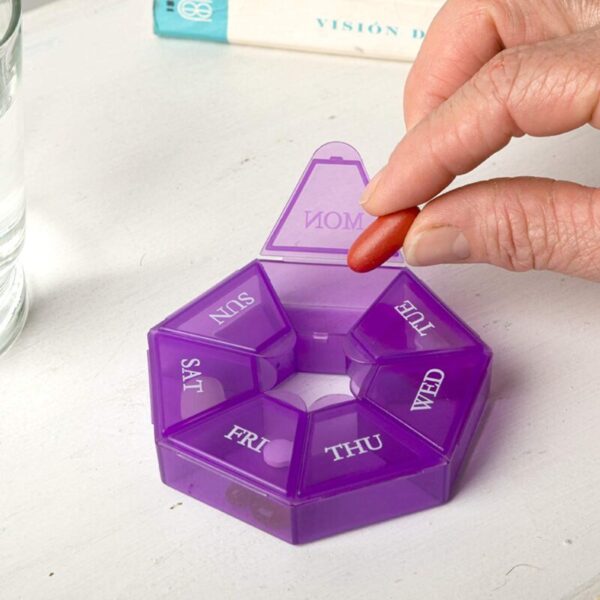 7-Sided Portable Pill Box Medicine Planner Small case