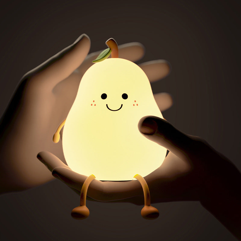 Cute Pear Bedside Touch Night Lamp