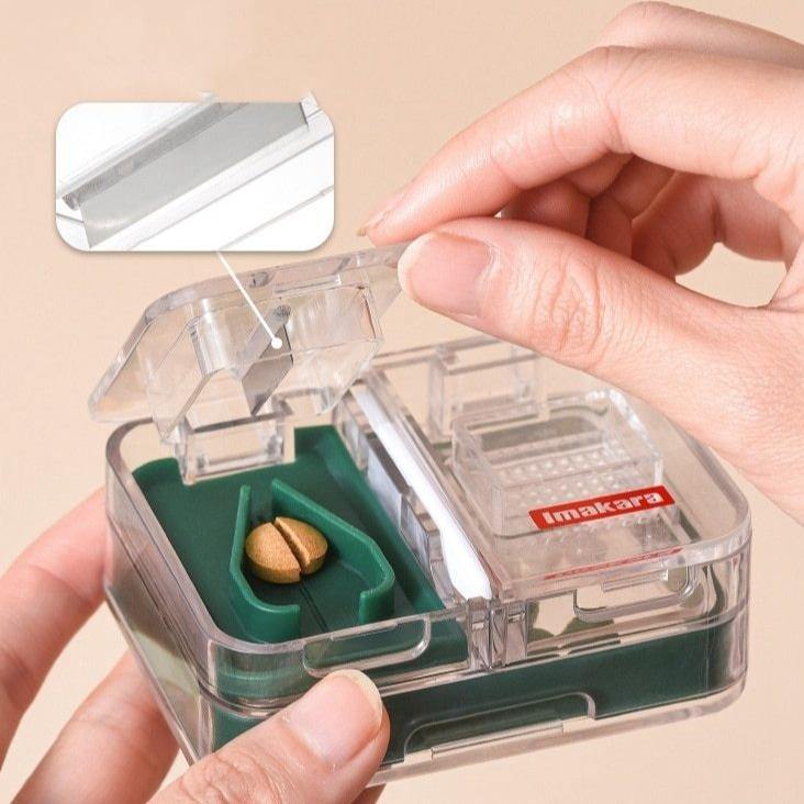 Portable Mini Pill Cutter Storage Box