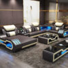 Modern Led Living Room Leather Sofa - Image 5