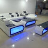 Modern Led Living Room Leather Sofa