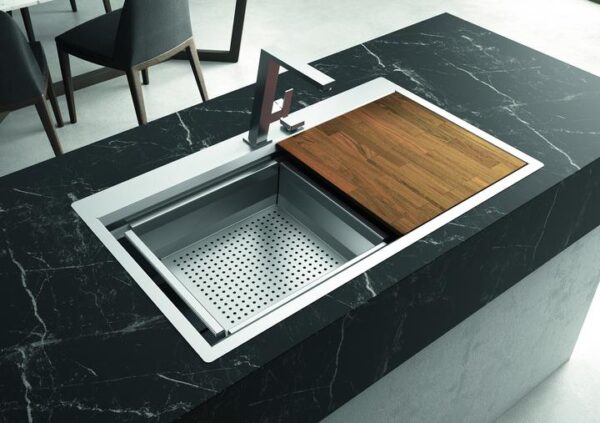 Two-tier sink, sliding accessories For Kitchen - Image 9